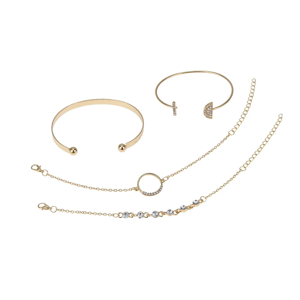 

4pcs set Fashion Bracelets Bangles for Women Simple geometric jewelry bracelet