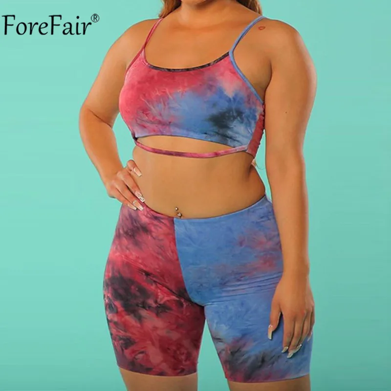 Женский костюм на бретельках Forefair повседневный спортивный из двух предметов