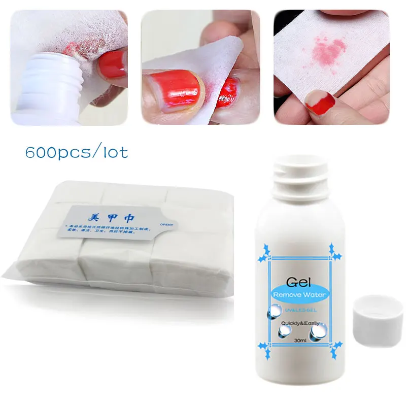 Хлопковое полотенце для ногтей 600 шт./пакет удаления гель лака профессионального