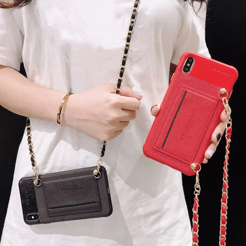 Чехол кошелек из искусственной кожи с длинной цепочкой и ремешком через плечо