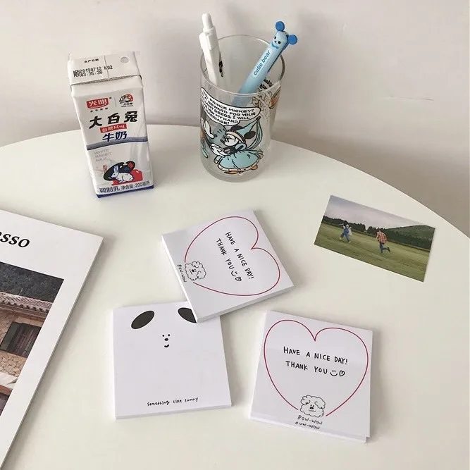 Милый блокнот для собак Kawaii корейский с плойкой и клейкими нотами N Times