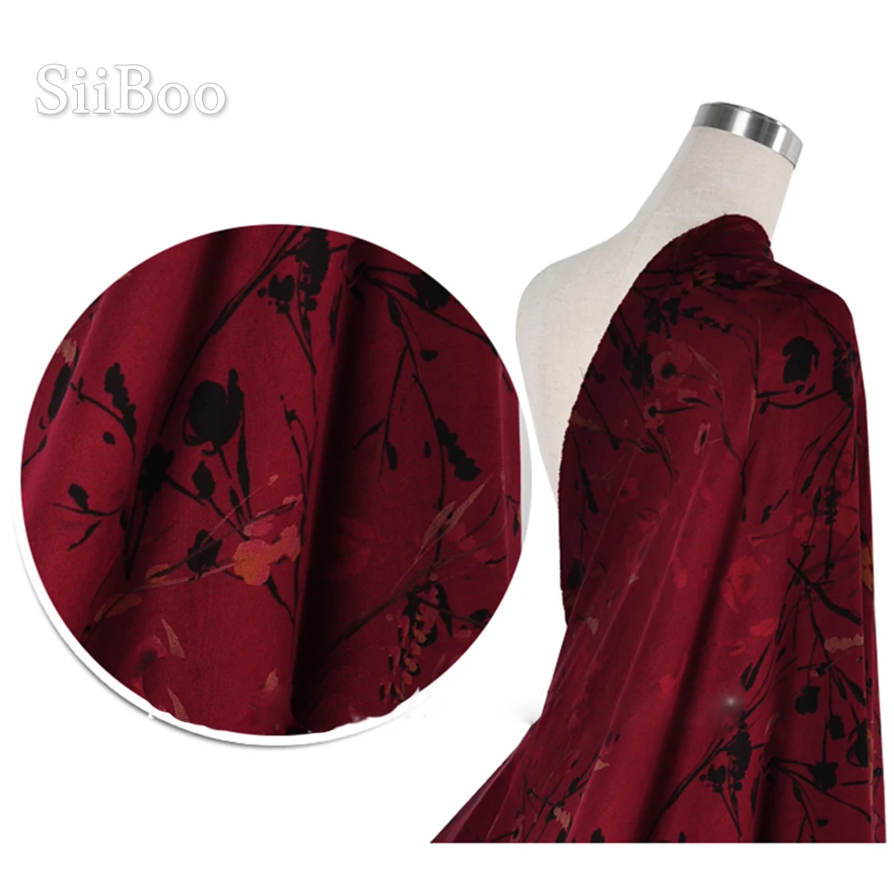 Роскошная дизайнерская ткань из 100% шелка с цветочным принтом для платья пальто 40