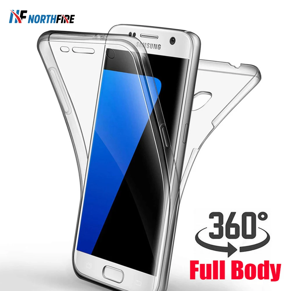 360 Защитный чехол для Samsung S8 S9 S10 Plus S10E S7 Edge Note 8 9 A3/A5 полностью покрытый прозрачный