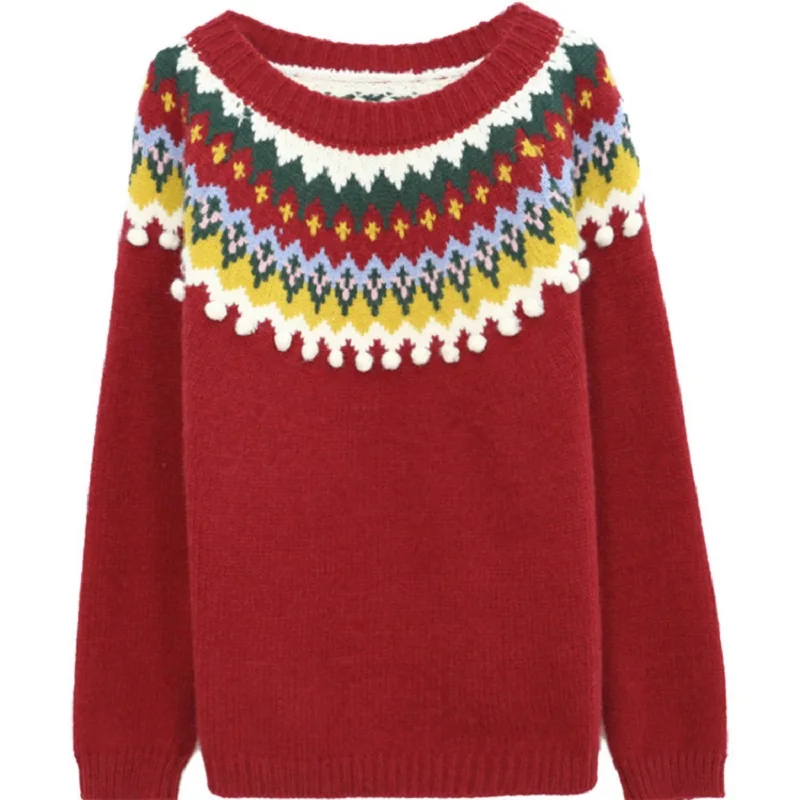 Новинка 2021 свитер в иностранном стиле Рождественский пуловер на сезон осень-зима