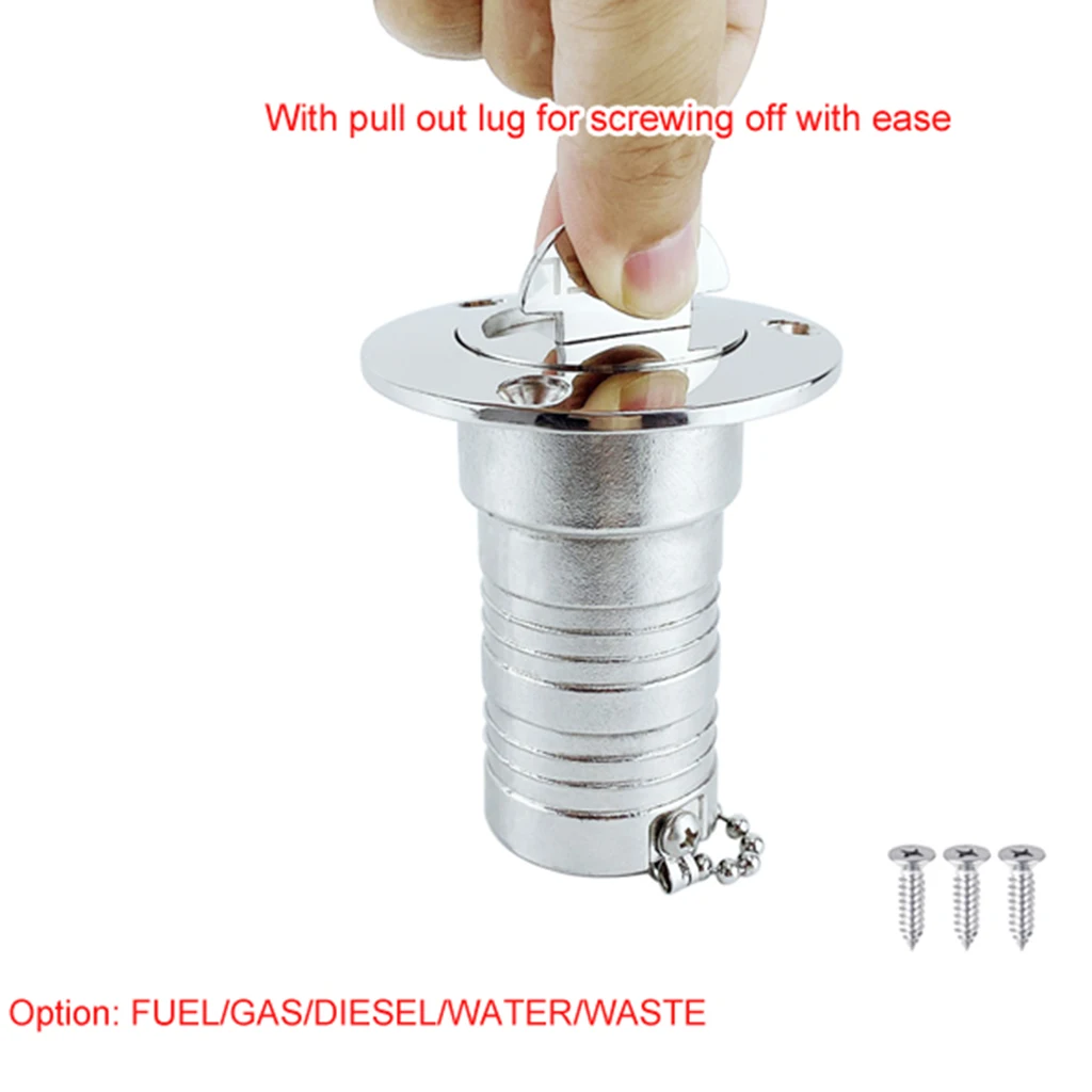 

45 мм Газа заполнитель колпачок без ключа 1-1/2 "Серебро 316 Нержавеющая сталь лодка аксессуары