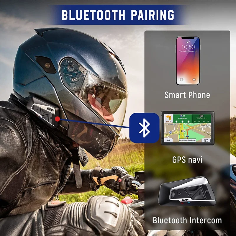 Мотоциклетный шлем 3Riders 1400 м дуплексная беспроводная гарнитура Bluetooth 5 0