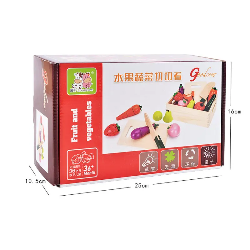 

Kids Magnetic Kitchen Toys Slice Fruit Pretend Play set Wood Food Fruit and Vegetables Cutting Toddler Early Learning Aids Gift