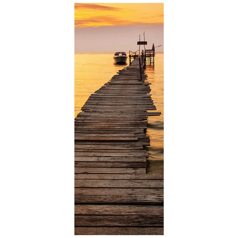 77*200 см море вид обои большой морской волны восход пейзаж 3d наклейки на дверь