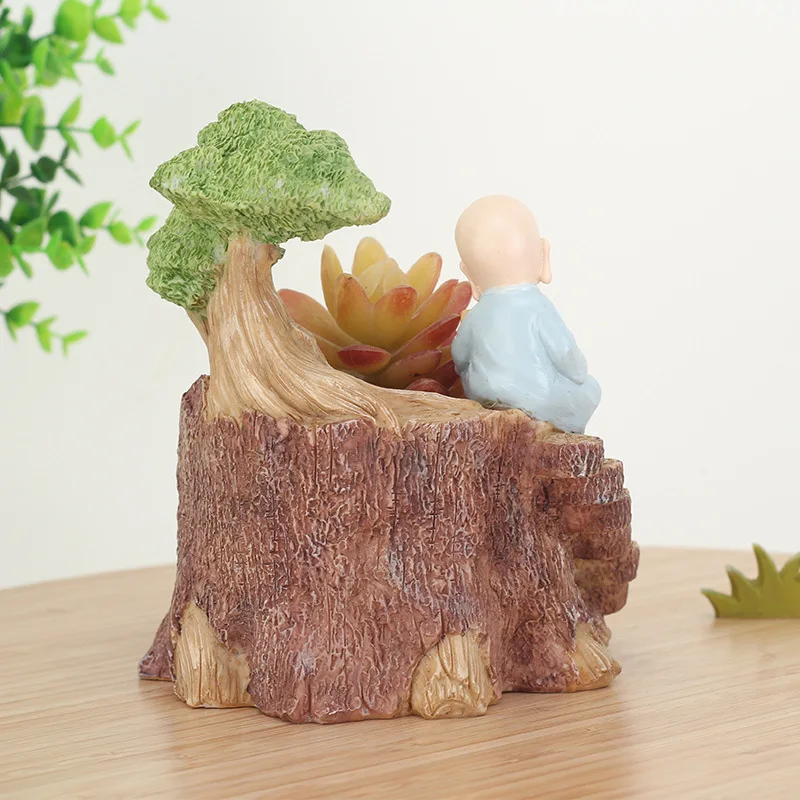 Цветочный горшок для храма сосновые горшки растений монах цветочный буддизм