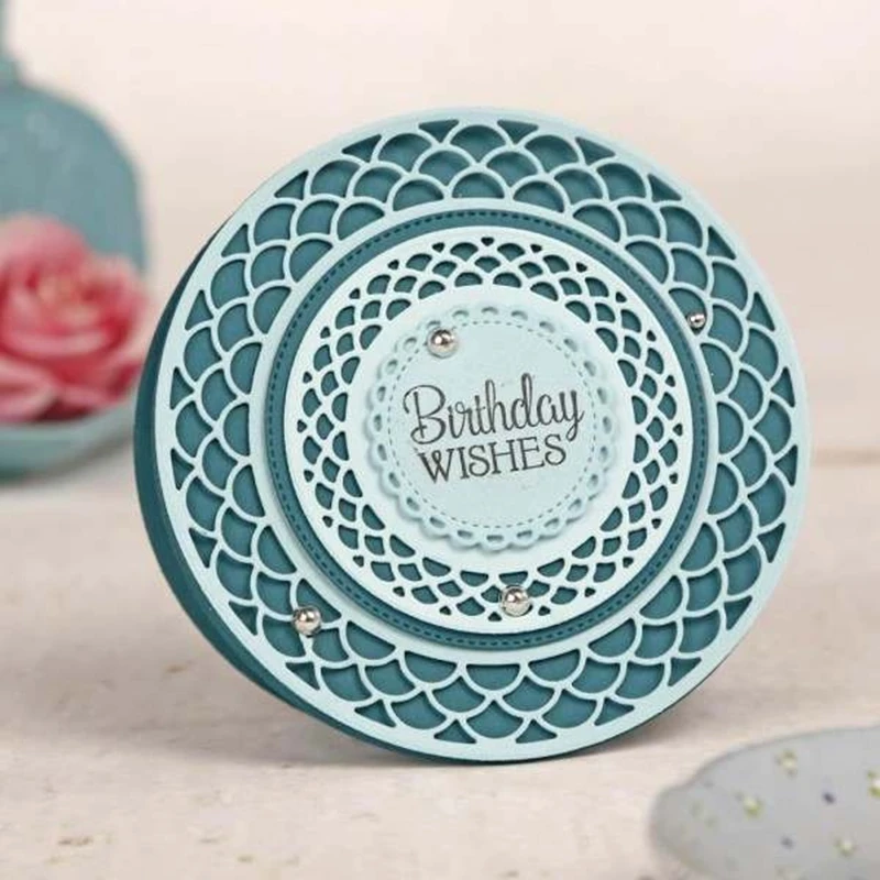 

Новинка 2019, 3D металлические Вырубные штампы и Скрапбукинг для изготовления бумаги, калейдоскоп, кружево, круг, фон, рамка для тиснения, карто...