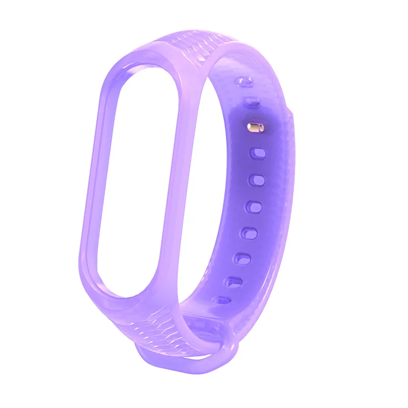 Purple Mi jobs mi Band 3 4 ремешок на запястье для Xiaomi mi Band 4 3 спортивный силиконовый браслет для mi band 4 3 Смарт-браслеты для наручных часов - Цвет: Purple