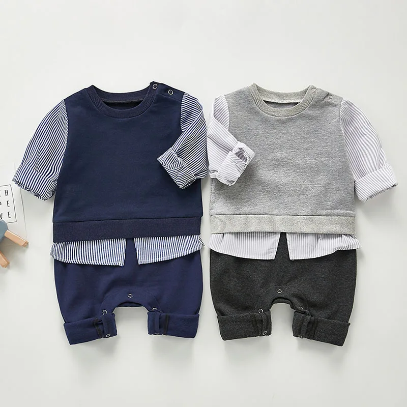 

New 0-3Yrs Newborn Boys Girls Stripe Jumpsuits Clothes Spring Autumn Baby Boys Girls Rompers Long Sleeve Children Rompers