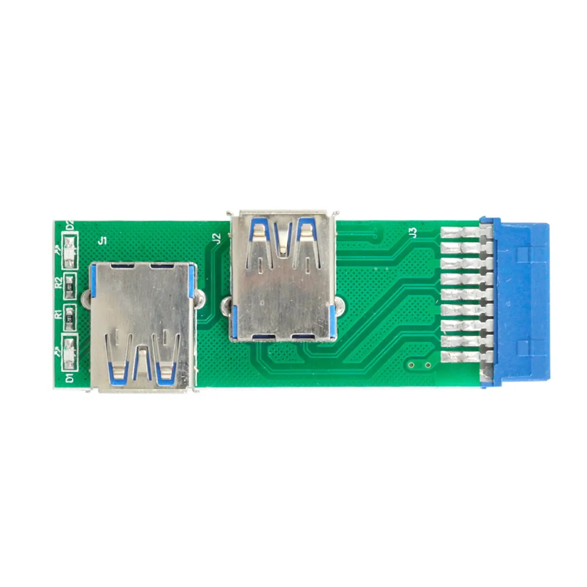 Chenyang Dual Side USB 3.0 A Type Female to Motherboard 20Pin 19 Pin Box Header Slot Adapter PCBA with LED | Компьютеры и офис