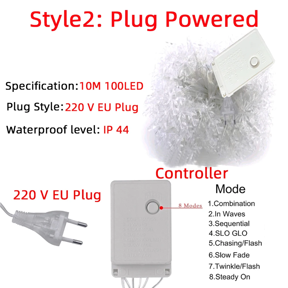 

LED Snowflake String Light Christmas Garland Fairy Lights Battery Operated For Xmas Tree New Year Home Party Holiday Decoration