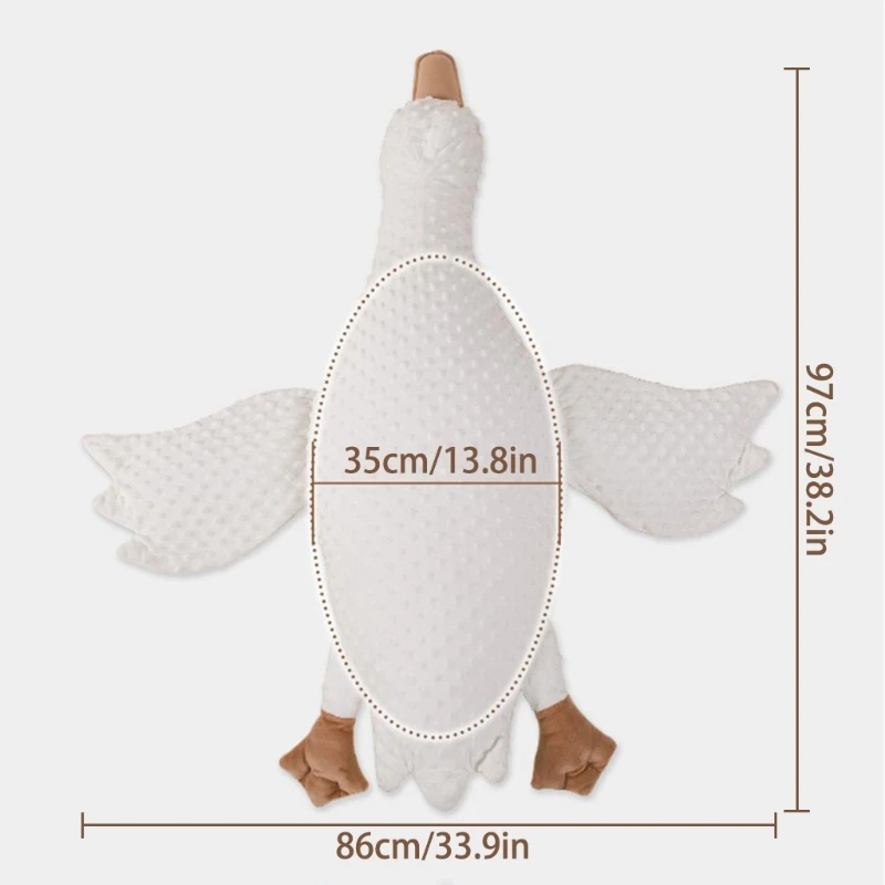 

Big White Goose Stuffed Animal Plush Toy Newborn Comfort Soothing Pillow Baby Sleeping Artifact Gifts for Boys Girls Children
