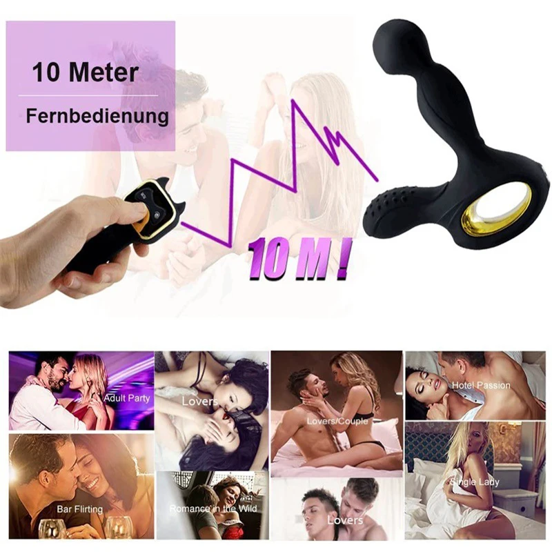 Анальная пробка 10 скоростей вибрация беспроводной пульт дистанционного