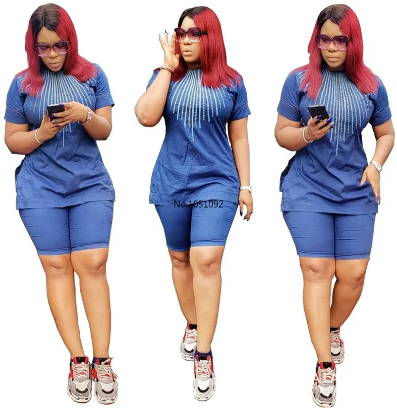 2020 африканская Женская одежда Африканский летний комплект Дашики с коротким