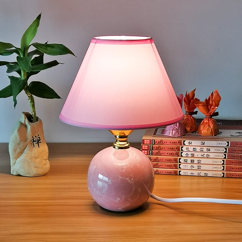

Mini ceramic table lamp study bedroom decoration lamp modern Chinese warm table lamp