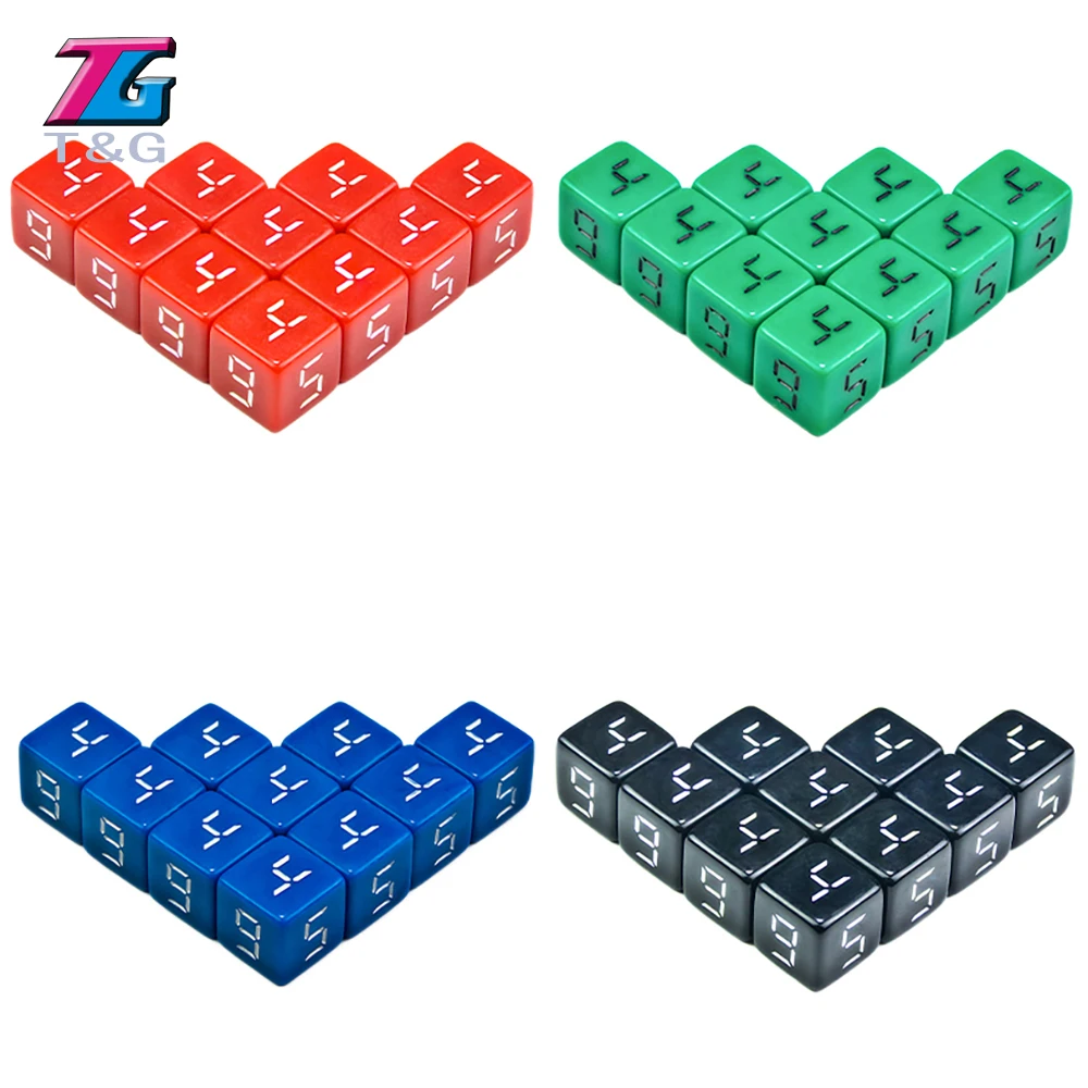 

Digital D6 Dice,6 Sided Cube 16mm Acrylic 10pcs for Poker Card Game Gaming Table