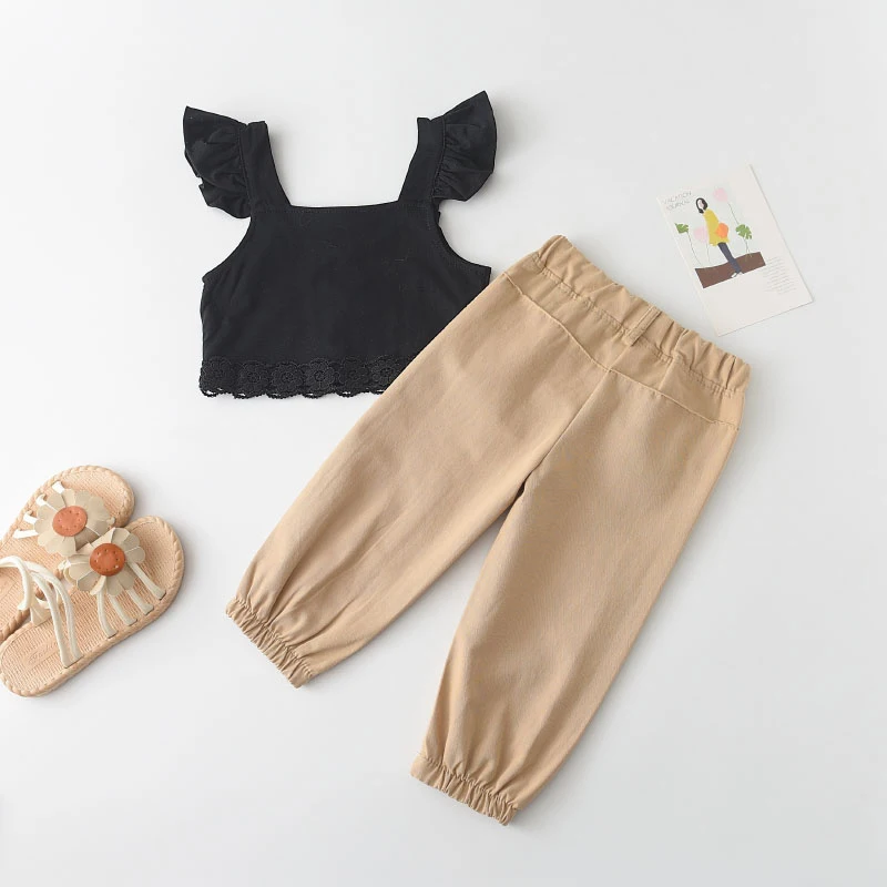 

Summer Vest and Pants Outfits Kids Casual Clothing Sets New Fashion Girls Children Solid Clothes Baby Girl Suit 2-6Y