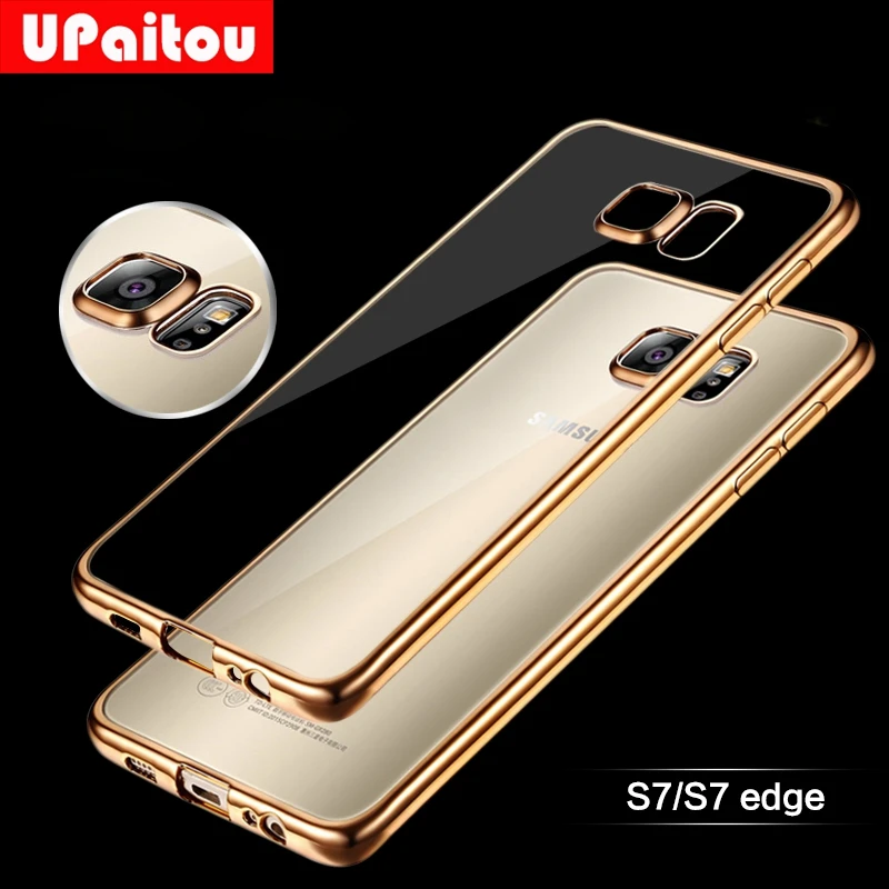 UPaitou роскошный позолоченный Мягкий ТПУ чехол для samsung Galaxy S5 S6 S7 Edge S8 S9 Plus C5 C7 C9 Pro Note 8
