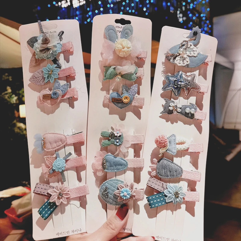 Заколки милые детские 2/5/6 шт./компл. симпатичные цветные заколки для волос