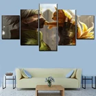 Художественный плакат на холсте с мультяшными персонажами, современный модульный каркас для украшения дома, гостиной, спальни, 5 шт.