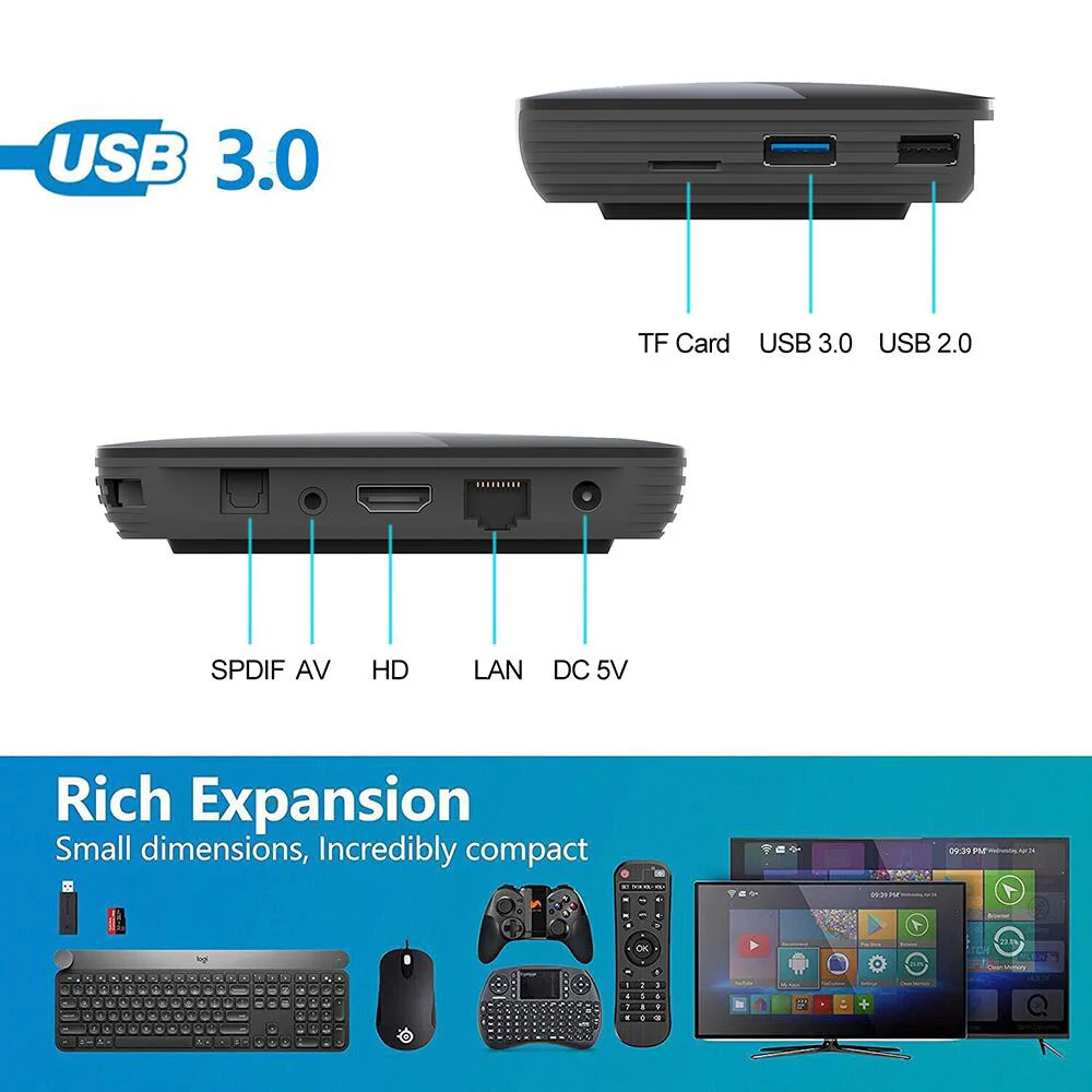 2020 HK1 BOX 8K Amlogic S905X3 4 Гб RAM 64 ГБ TV Box Android 9 0 ТВ приставка 1000M Dual Wifi 4K Youtube Smart