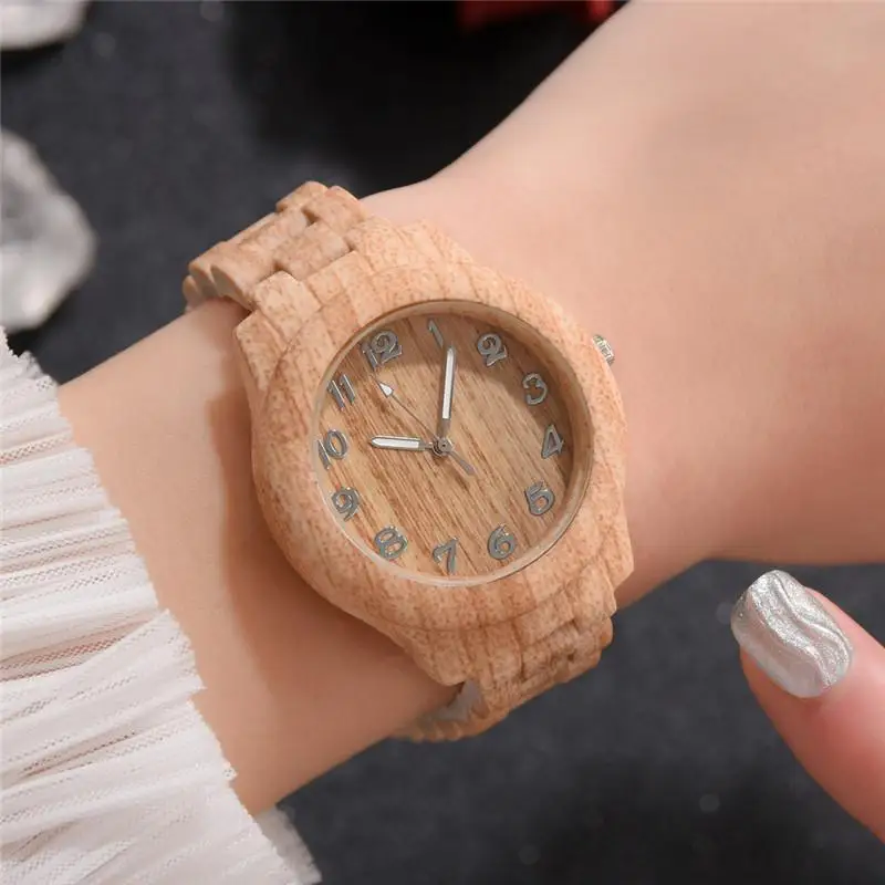 Fashion Brand Women Wood Watch Luxury Imitation Wooden Watch Vintage Leather Quartz Wood Color Watch Female Simple Clock Hot lovers gifts luxury royal ebony wood watch mens fashion wooden women dress clocks male genuine leather valentine s day relojes