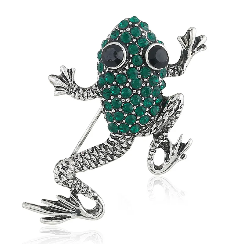 Винтажная булавка-сундучок с узором лягушки из цинкового сплава. Изысканные украшения для свадеб, вечеринок и танцев с забавными булавками-животными из страз.