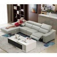 electric recliner relax living room sofa bed functional genuine leather couch l shape corner nordic modern muebles de sala cama