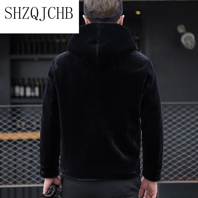 

Clothing Men Coat Real Fur Autumn Winter Jacket Men Sheep Shearing Wool Coats Plus Size Short Hooded Men's Jackets