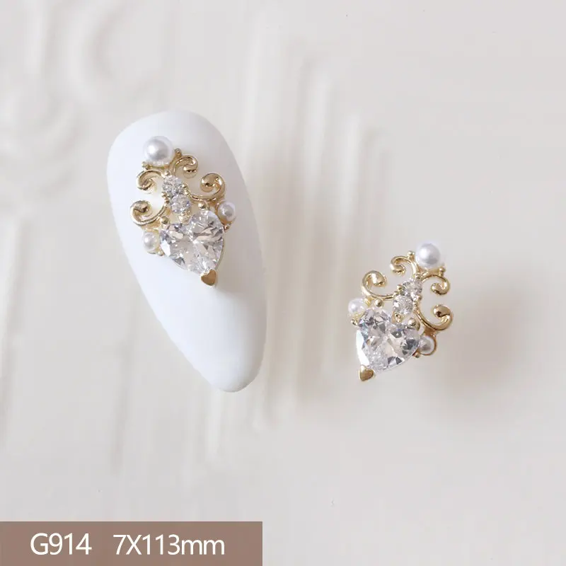 

10pcs 3D Butterfly Love Flower Alloy Nail Art Zircon Pearl Crystal Metal Manicure Nails Accesorios Supplies Decorations Charms