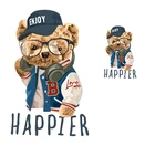 Мультяшные милые нашивки с медведем для детской одежды, виниловые термопереводные наклейки, аппликации на одежду, футболки, куртки, парчи