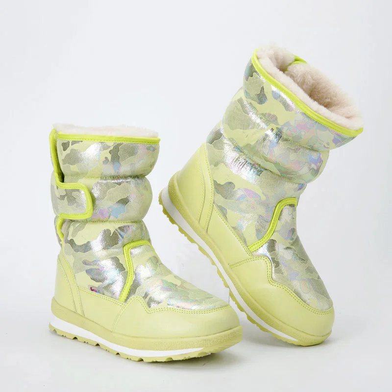 Детские зимние ботинки LEOPARD LAND для девочек Пуховые обувь родителей и детей
