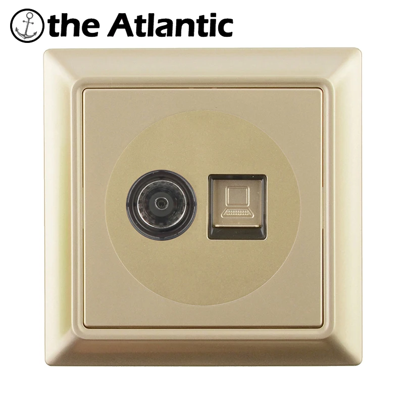Atlectric RJ45 ТВ двойной порт розетка телевизионный компьютер Интернет передачи