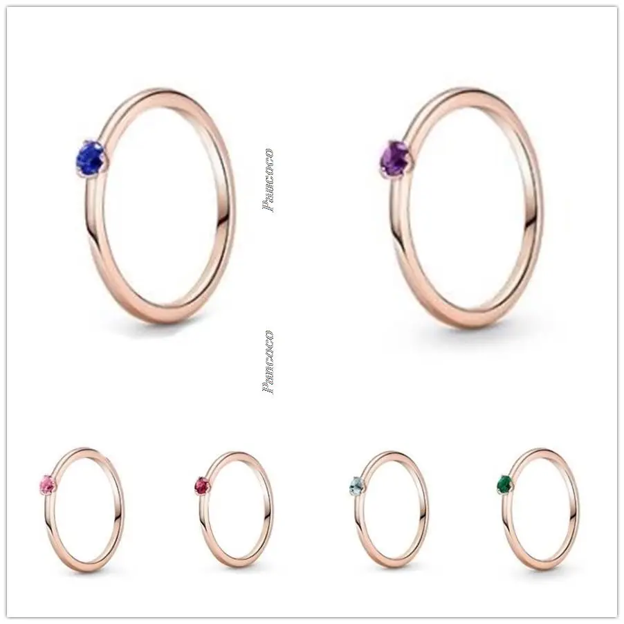 

Original 925 Sterling Silver Colours Red Solitaire Rings For Women Wedding Party Gift Europe Pandora Jewelry