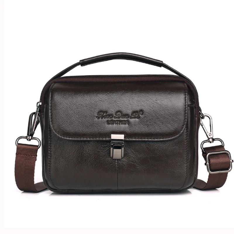 

Мужская сумка-мессенджер из натуральной кожи, сумка на плечо, поясная сумка, многофункциональная деловая маленькая сумка через плечо, сумка...