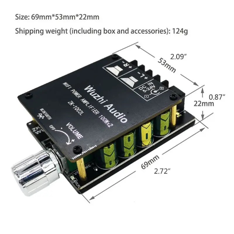 Мини ZK-1002L 5 0 Bluetooth цифровой усилитель доска двойной 100 Вт Каналы стерео