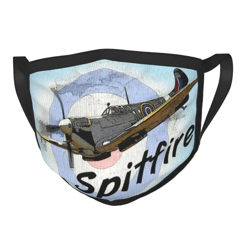 

Spitfire Reusable Mouth Face Mask Adult Unisex Supermarine Airplane Fighter Pilot Mask Anti Dust Protection Respirator Muffle