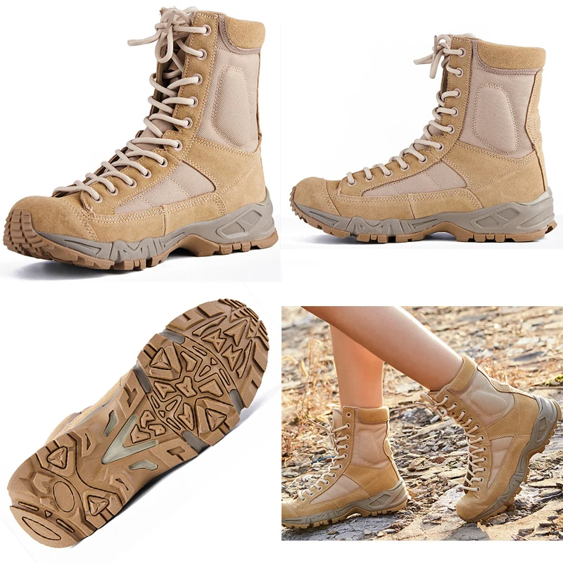 Summer Men Desert Military Tactical Boots Black Airborne Breathable Ultralight Combat Outdoor Climbing Special Shoes | Спорт и