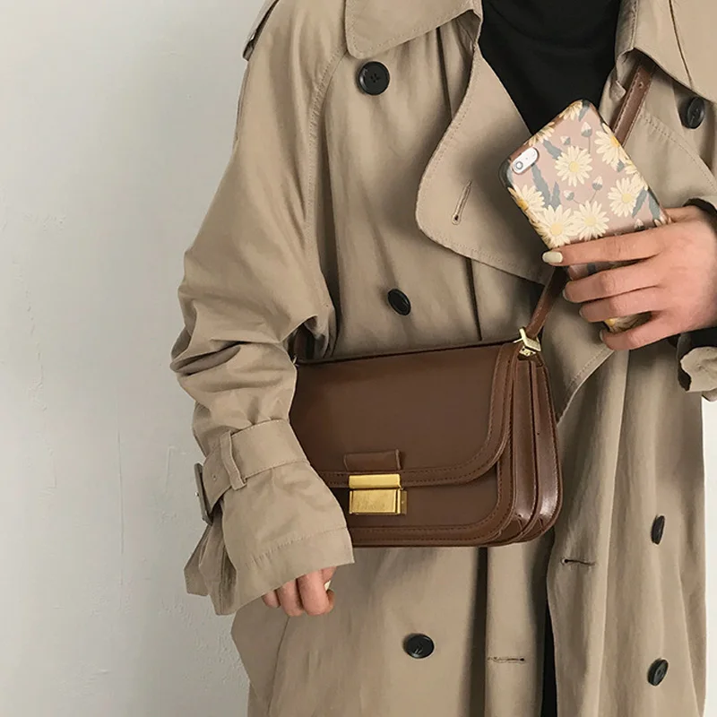 

Retro Solid Women Messenger Handbag Female Shoulder Bag High Quality Soft Leather Designer Girls Small Square Bags Crossbody Bag