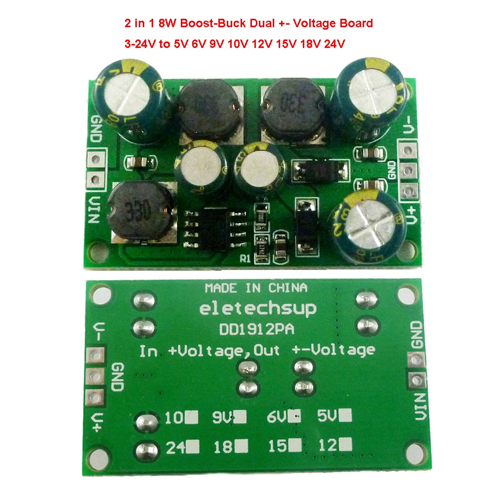 Повышающий/понижающий преобразователь напряжения 2 в 1 8 Вт плата 400 кГц 3-24 В до 5 6 9