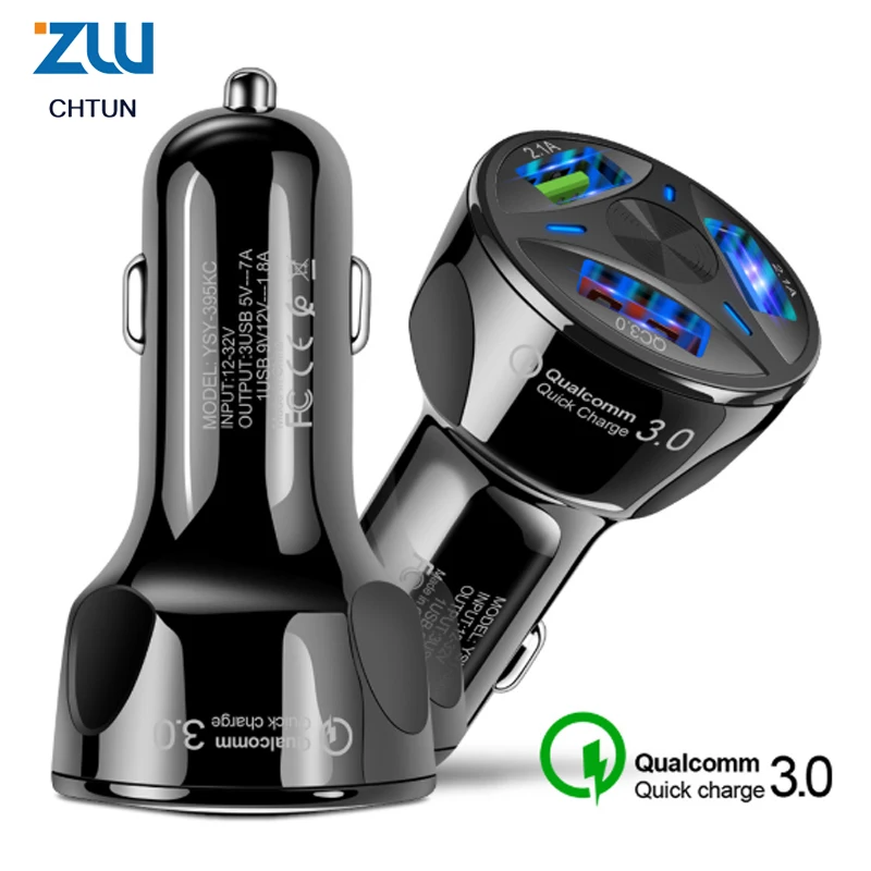 

Quick charge QC3.0 on-board Charger two-way Smart car charging 3USB on-board multi-port on-board charger