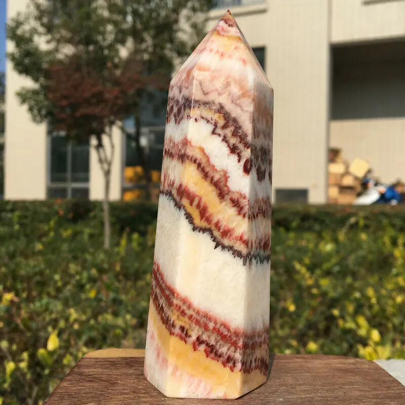 

Natural Pork Stone column Quartz Crystal Tower Point Healing madafascar
