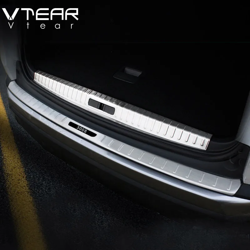 Vtera для peugeot 3008 3008GT задняя защита автомобиля бампер багажник автомобиля защитная педаль из нержавеющей стали внешние аксессуары