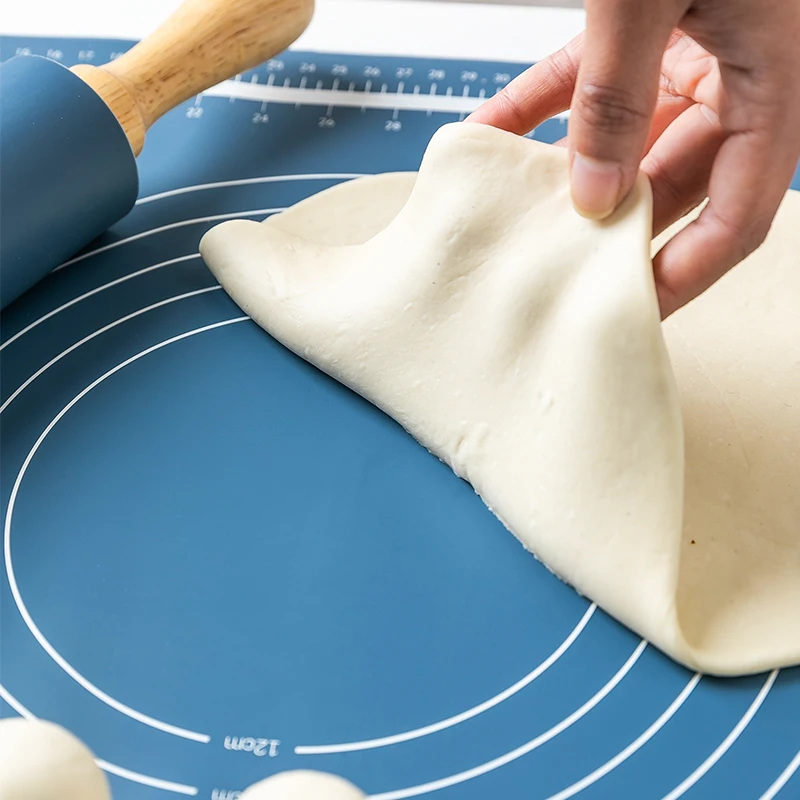 60x40cm silicone baking mat non stick pastry rolling kneading pad pizza dough maker rolling pins kitchen gadgets free global shipping