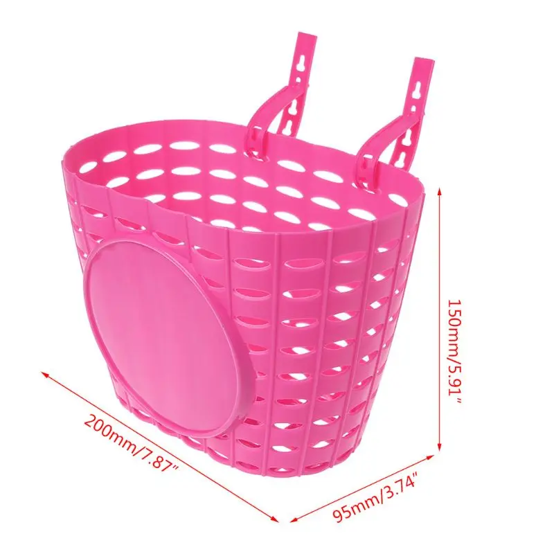 

Bike Tricycle Scooter Storage Bicycle Basket Hollow Children Front Handlebar Plastic Carrier Cycling Kids Riding Shopping