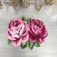 Luxery Handmade Rose Pattern Home Decor Carpets For Living Room Bedroom Area Rugs Room Roses Romantic Carpet Lover Pink/Red Soft