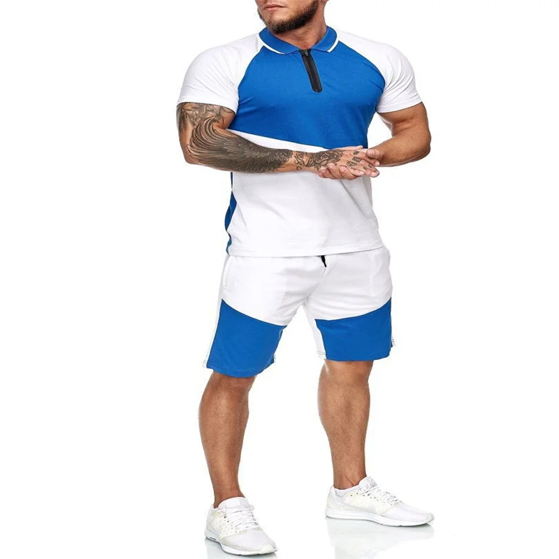 

2021 Summer European And American Trend New Short-Sleeved Shorts Suit Running Training Fitness Leisure Sportswear